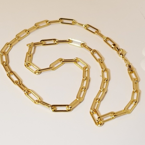 18K Gold Filled Paperclip Chain Necklace NEW - Picture 3 of 10